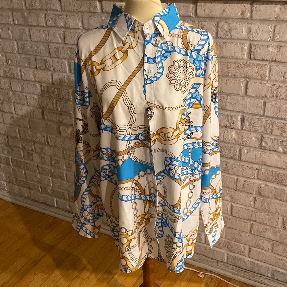 Franco P Collezione di capi Versace style silky button down size xl new